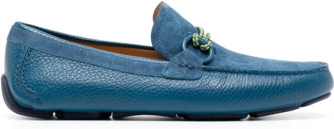Ferragamo Gancini-detail calf-leather loafers Blue