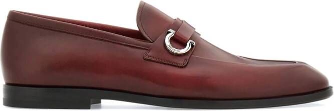 Ferragamo Gancini leather loafers Red