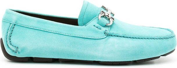 Ferragamo Gancini leather loafers TURQUOISE