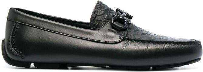 Ferragamo Gancini-logo loafers Black