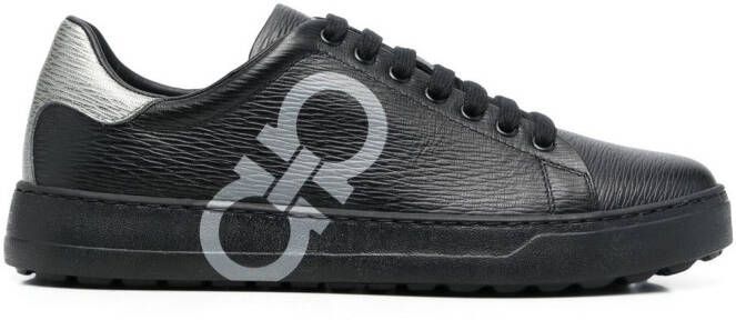 Ferragamo Gancini logo-print low-top sneakers Black