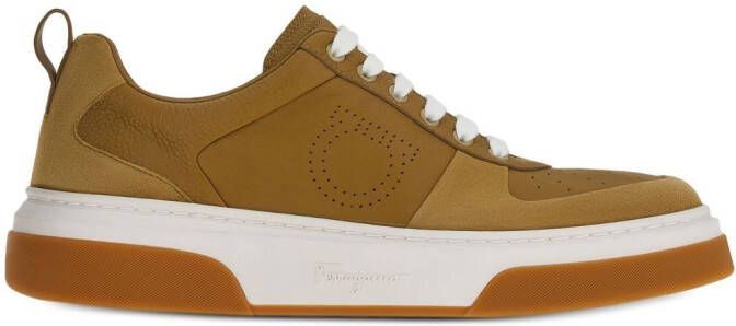 Ferragamo Gancini low-top leather sneakers Neutrals