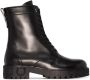 Ferragamo Gancini-motif combat boots Black - Thumbnail 1