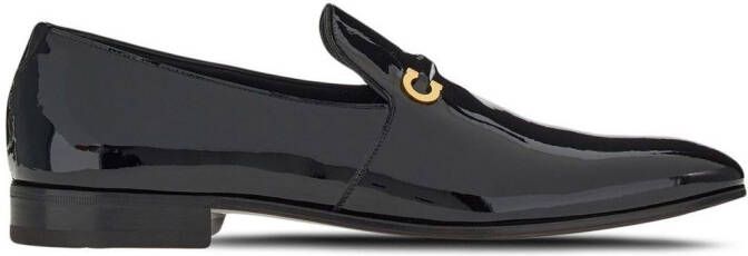 Ferragamo Gancini-ornament moccasins Black