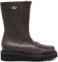 Ferragamo Gancini plaque ankle boots Brown - Thumbnail 1