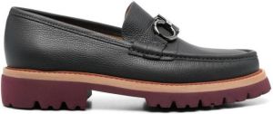 Ferragamo Gancini-plaque leather loafers Grey