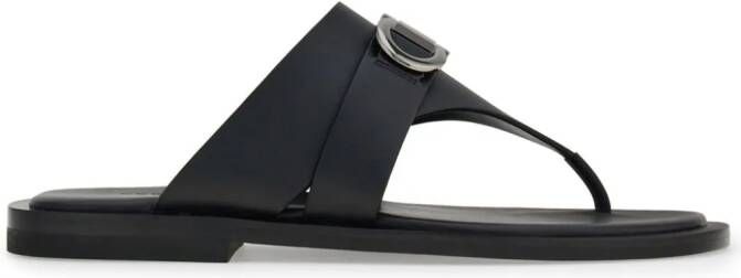 Ferragamo Gancini-plaque leather sandals Black