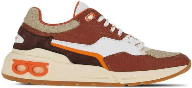 Ferragamo Gancini-plaque low-top sneakers Brown