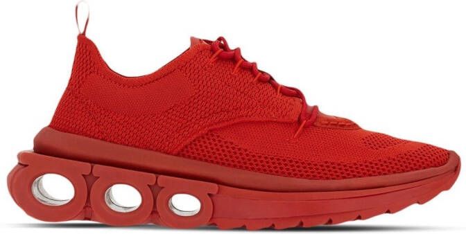 Ferragamo Gancini-plaque low-top sneakers Red
