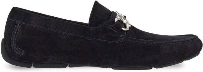 Ferragamo Gancini suede loafers Black