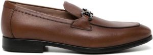 Ferragamo Gancini-trim leather moccasins Brown