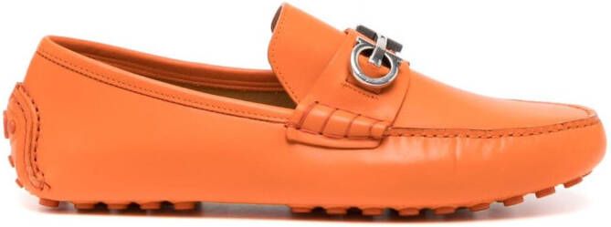 Ferragamo Grazioso leather monk shoes Orange