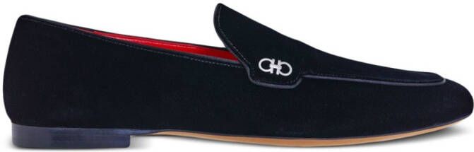 Ferragamo horsebit-detail velvet loafers Black