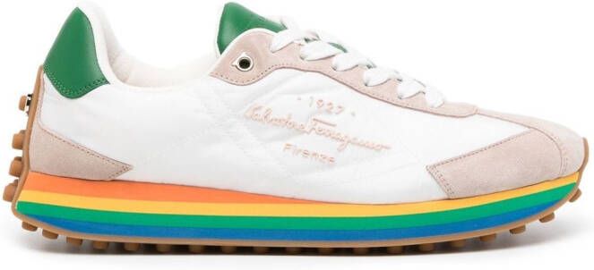 Ferragamo Iggy rainbow-sole sneakers Multicolour