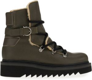 Ferragamo lace-up hiking boots Brown