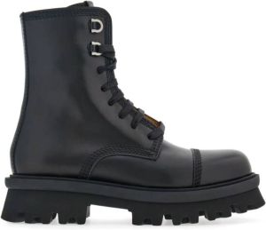 Ferragamo lace-up leather boots Black