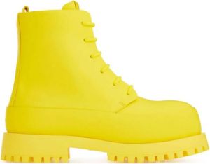 Ferragamo lace-up leather boots Yellow