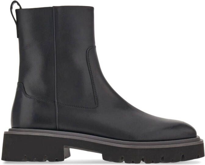 Ferragamo leather ankle boots Black