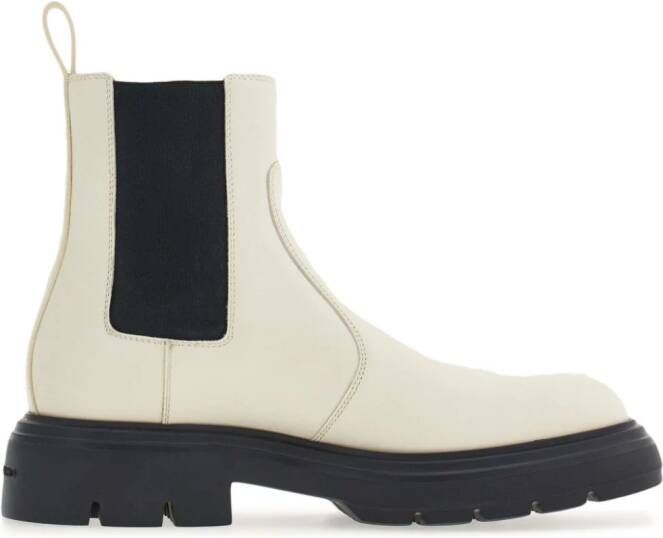 Ferragamo leather chelsea boots White