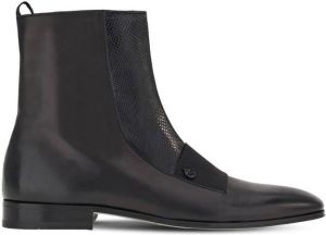 Ferragamo leather zip-up ankle boots Black