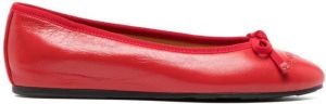 Ferragamo logo-embossed ballerina pumps Red