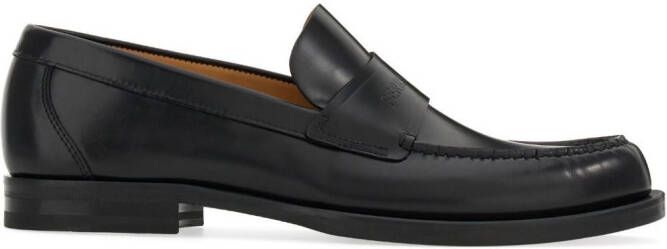Ferragamo logo-embossed leather loafers Black