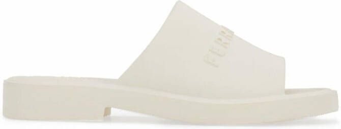 Ferragamo logo-embossed sandals White