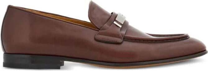Ferragamo logo-engraved leather loafers Brown