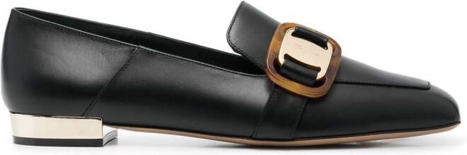 Ferragamo logo-plaque leather loafers Black