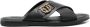 Ferragamo logo-plaque leather sandals Black - Thumbnail 1