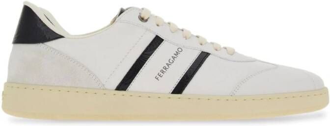 Ferragamo logo-print leather sneakers White