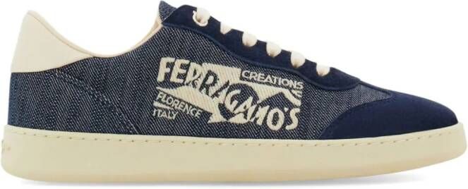 Ferragamo logo-print low-top sneakers Blue