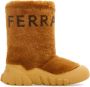 Ferragamo logo-print shearling boots Neutrals - Thumbnail 1