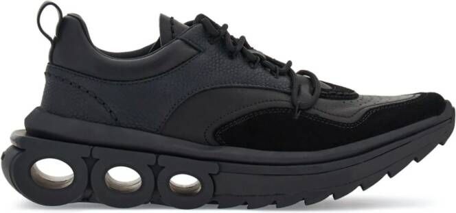 Ferragamo low-top leather sneakers Black