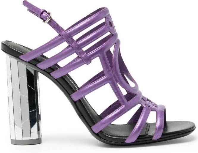 Ferragamo mirrored-heel 105mm sandals Purple