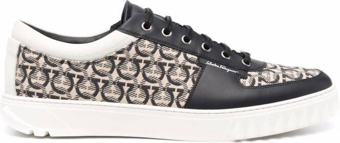 Ferragamo monogram low-top sneakers Black