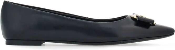Ferragamo New Vara-bow lambskin ballerina shoes Black