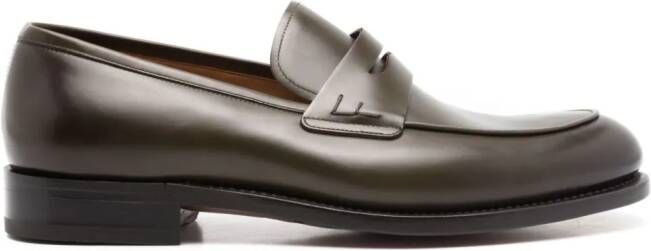 Ferragamo ombré-effect penny-slot leather loafers Black