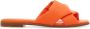 Ferragamo Origami knot-detail leather slides Orange - Thumbnail 1