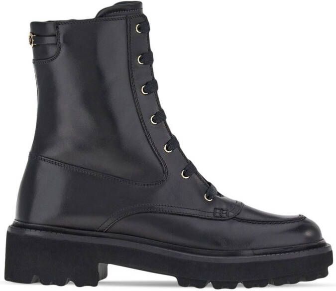 Ferragamo Orlando lace-up ankle boots Black