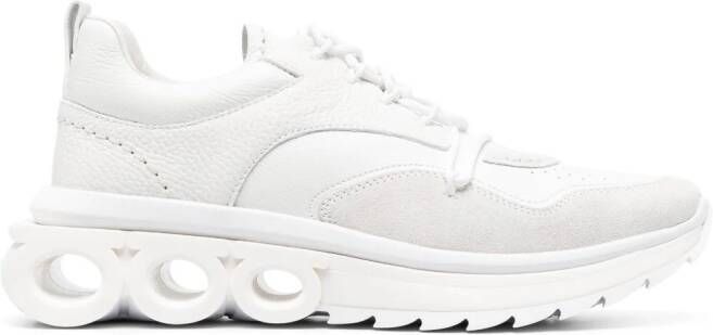 Ferragamo panelled 50mm leather sneakers White