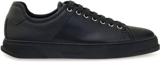 Ferragamo panelled leather sneakers Black