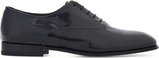 Ferragamo patent-finish Oxford shoes Black