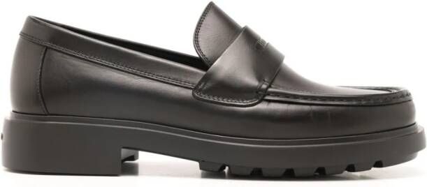 Ferragamo penny-slot leather loafers Black