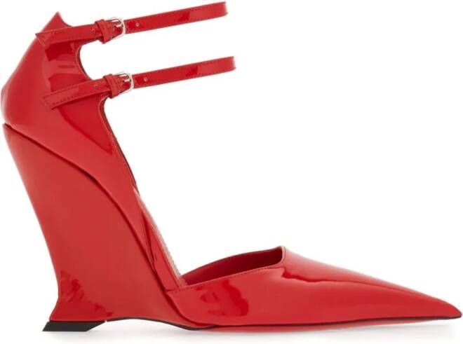 Ferragamo 105mm pointed-toe high-wedge sandals Red