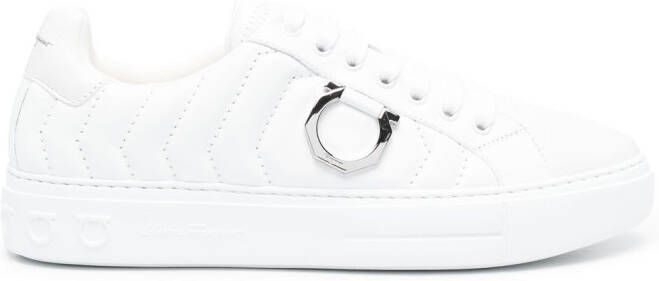 Ferragamo quilted Gancini-plaque sneakers White