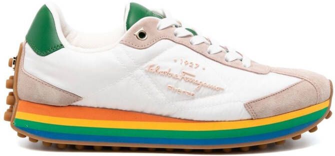 Ferragamo rainbow-soled low-top sneakers White