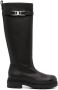 Ferragamo Ryder knee-length leather boots Black - Thumbnail 1