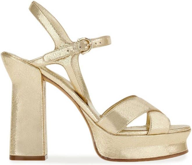 Ferragamo Sonya metallic 110mm sandals Gold