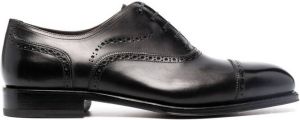 Ferragamo square-toe leather brogues Black